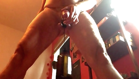 Shake & cum on her ass