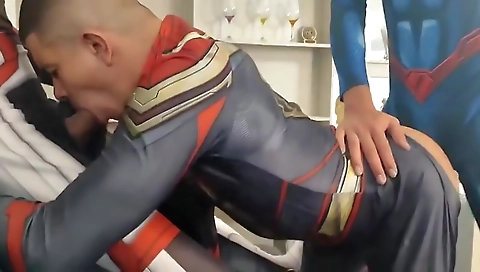 Sultry blonde swallows her feet in the bathroom