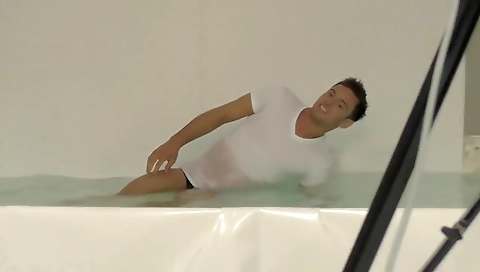 Sexy blonde girl shows her pussy