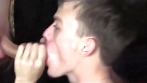 Sexy brunette hair in blowjob cumshot