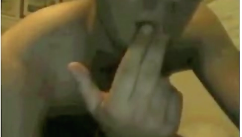 Sexy young chick fucks her pussy