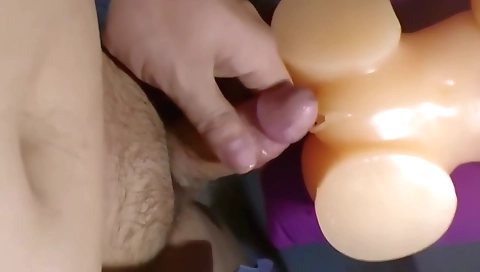 Sexy blonde with big dildo and wet pussy