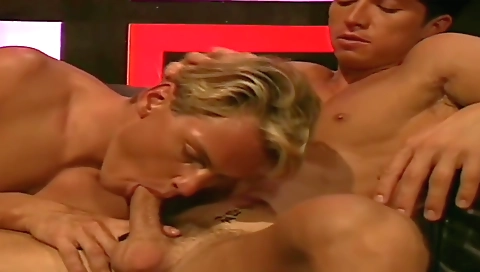 Sexy young blonde swallows cum