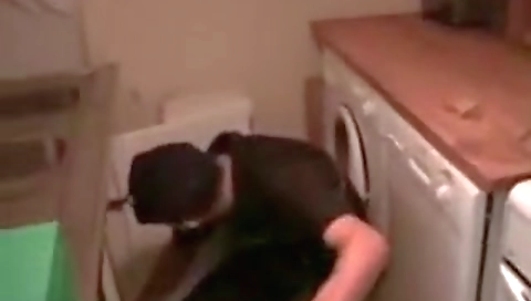 Sexy blonde gets fucked in the bathroom by a creampie